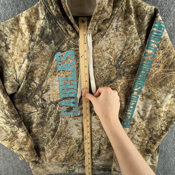 Cabelas Camo Hoodie Women Camouflage Blue Embroidered Logo Medium Fleece Hunting - Picture 4 of 13